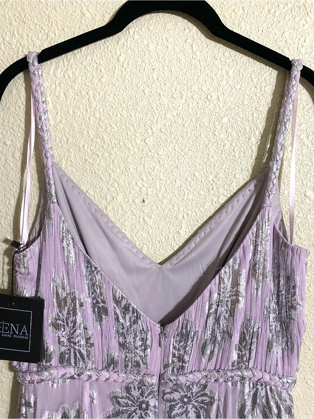 NWT Ieena for Mac Duggal Lilac Braided Strap A-line Floral Gown 9310 Size 6 - Picture 12 of 16